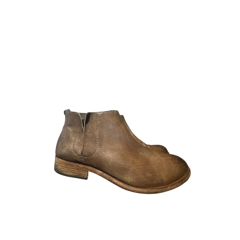 Kork Ease Women's Sz 10 M Velma Brown Leather Stretch Chelsea Ankle Boots Boho